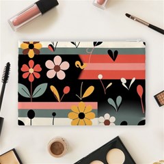 Minimalist Pattern With Simple Lines,flower And Shapes, Creating A Clean And Modern Cosmetic Bag (Large) from ArtsNow.com Back