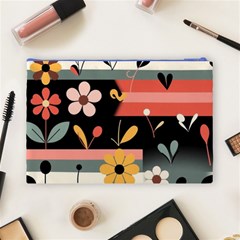 Minimalist Pattern With Simple Lines,flower And Shapes, Creating A Clean And Modern Cosmetic Bag (Large) from ArtsNow.com Back