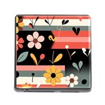  Minimalist Pattern With Simple Lines,flower And Shapes, Creating A Clean And Modern Memory Card Reader (Square 5 Slot)