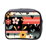  Minimalist Pattern With Simple Lines,flower And Shapes, Creating A Clean And Modern Mini Toiletries Bag (Two Sides)