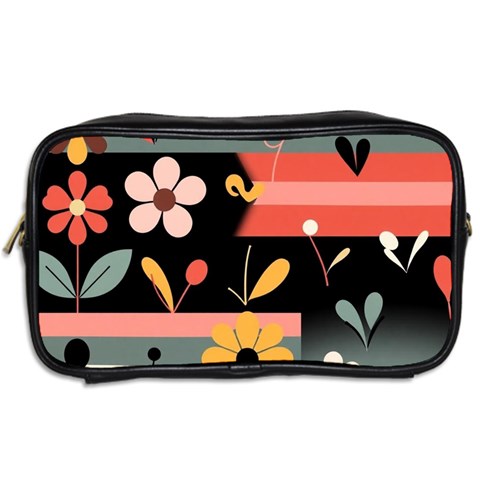 Minimalist Pattern With Simple Lines,flower And Shapes, Creating A Clean And Modern Toiletries Bag (Two Sides) from ArtsNow.com Back