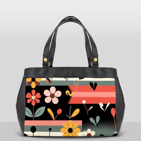 Minimalist Pattern With Simple Lines,flower And Shapes, Creating A Clean And Modern Oversize Office Handbag from ArtsNow.com Front