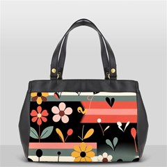 Minimalist Pattern With Simple Lines,flower And Shapes, Creating A Clean And Modern Oversize Office Handbag (2 Sides) from ArtsNow.com Front