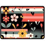  Minimalist Pattern With Simple Lines,flower And Shapes, Creating A Clean And Modern Fleece Blanket (Large)