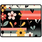  Minimalist Pattern With Simple Lines,flower And Shapes, Creating A Clean And Modern Fleece Blanket (Medium)