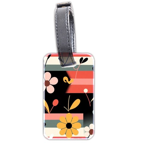 Minimalist Pattern With Simple Lines,flower And Shapes, Creating A Clean And Modern Luggage Tag (two sides) from ArtsNow.com Front