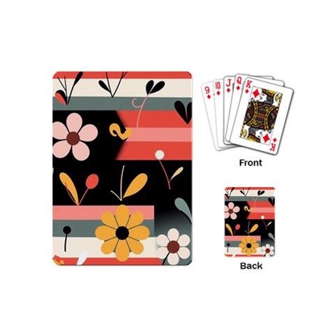 Minimalist Pattern With Simple Lines,flower And Shapes, Creating A Clean And Modern Playing Cards Single Design (Mini) from ArtsNow.com Back