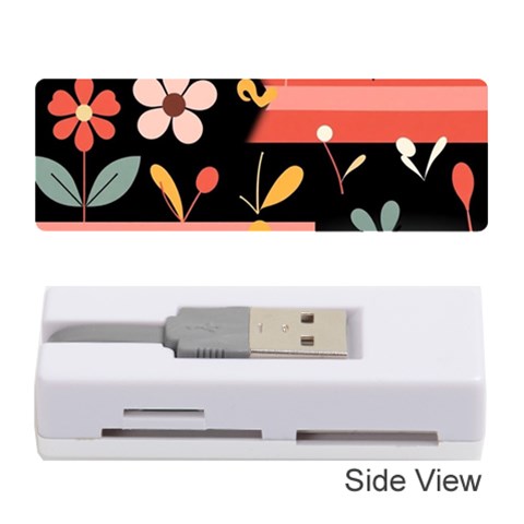 Minimalist Pattern With Simple Lines,flower And Shapes, Creating A Clean And Modern Memory Card Reader (Stick) from ArtsNow.com Front