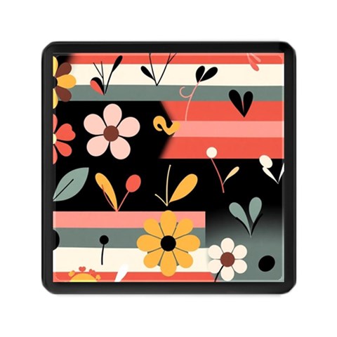 Minimalist Pattern With Simple Lines,flower And Shapes, Creating A Clean And Modern Memory Card Reader (Square) from ArtsNow.com Front