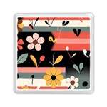  Minimalist Pattern With Simple Lines,flower And Shapes, Creating A Clean And Modern Memory Card Reader (Square)