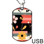  Minimalist Pattern With Simple Lines,flower And Shapes, Creating A Clean And Modern Dog Tag USB Flash (One Side)