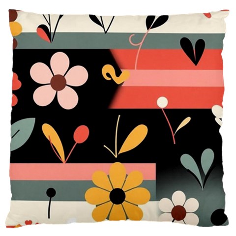 Minimalist Pattern With Simple Lines,flower And Shapes, Creating A Clean And Modern Large Cushion Case (One Side) from ArtsNow.com Front