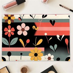 Minimalist Pattern With Simple Lines,flower And Shapes, Creating A Clean And Modern Cosmetic Bag (XXL) from ArtsNow.com Front