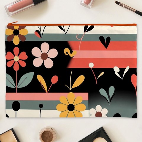 Minimalist Pattern With Simple Lines,flower And Shapes, Creating A Clean And Modern Cosmetic Bag (XXXL) from ArtsNow.com Front