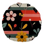  Minimalist Pattern With Simple Lines,flower And Shapes, Creating A Clean And Modern Large 18  Premium Round Cushions