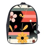  Minimalist Pattern With Simple Lines,flower And Shapes, Creating A Clean And Modern School Bag (XL)