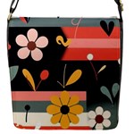  Minimalist Pattern With Simple Lines,flower And Shapes, Creating A Clean And Modern Flap Closure Messenger Bag (S)