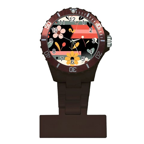 Minimalist Pattern With Simple Lines,flower And Shapes, Creating A Clean And Modern Plastic Nurses Watch from ArtsNow.com Front