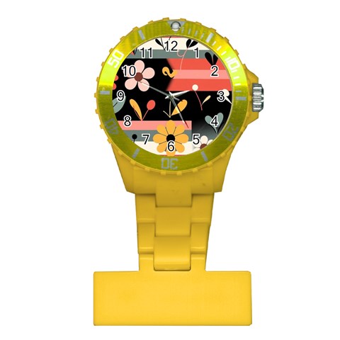 Minimalist Pattern With Simple Lines,flower And Shapes, Creating A Clean And Modern Plastic Nurses Watch from ArtsNow.com Front