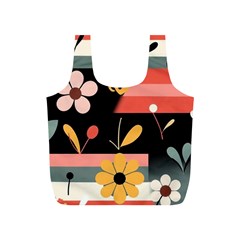 Minimalist Pattern With Simple Lines,flower And Shapes, Creating A Clean And Modern Full Print Recycle Bag (S) from ArtsNow.com Front