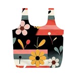  Minimalist Pattern With Simple Lines,flower And Shapes, Creating A Clean And Modern Full Print Recycle Bag (M)