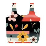  Minimalist Pattern With Simple Lines,flower And Shapes, Creating A Clean And Modern Full Print Recycle Bag (L)