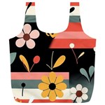  Minimalist Pattern With Simple Lines,flower And Shapes, Creating A Clean And Modern Full Print Recycle Bag (XL)