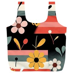 Minimalist Pattern With Simple Lines,flower And Shapes, Creating A Clean And Modern Full Print Recycle Bag (XL) from ArtsNow.com Back