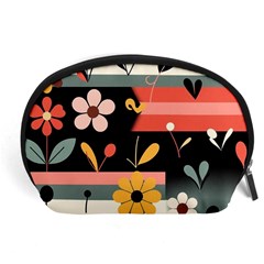 Minimalist Pattern With Simple Lines,flower And Shapes, Creating A Clean And Modern Accessory Pouch (Large) from ArtsNow.com Front