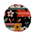  Minimalist Pattern With Simple Lines,flower And Shapes, Creating A Clean And Modern Standard 15  Premium Flano Round Cushions