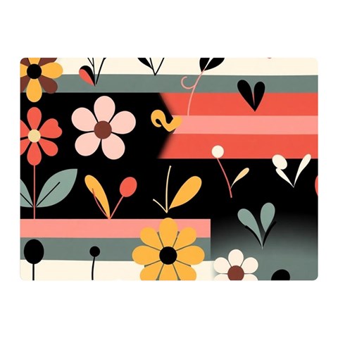 Minimalist Pattern With Simple Lines,flower And Shapes, Creating A Clean And Modern Two Sides Premium Plush Fleece Blanket (Mini) from ArtsNow.com 35 x27  Blanket Front