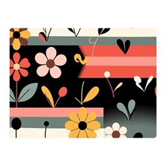 Minimalist Pattern With Simple Lines,flower And Shapes, Creating A Clean And Modern Two Sides Premium Plush Fleece Blanket (Mini) from ArtsNow.com 35 x27  Blanket Front