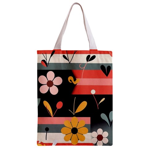 Minimalist Pattern With Simple Lines,flower And Shapes, Creating A Clean And Modern Zipper Classic Tote Bag from ArtsNow.com Front