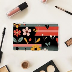 Minimalist Pattern With Simple Lines,flower And Shapes, Creating A Clean And Modern Cosmetic Bag (XS) from ArtsNow.com Front