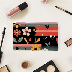 Minimalist Pattern With Simple Lines,flower And Shapes, Creating A Clean And Modern Cosmetic Bag (XS) from ArtsNow.com Front