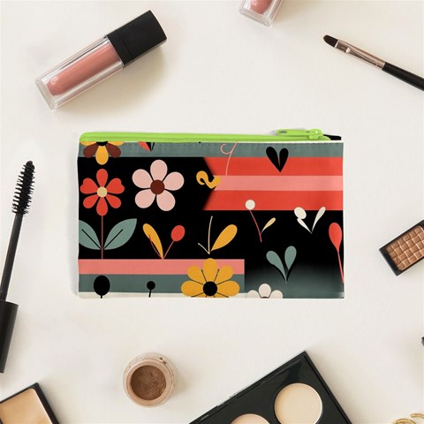 Minimalist Pattern With Simple Lines,flower And Shapes, Creating A Clean And Modern Cosmetic Bag (XS) from ArtsNow.com Back