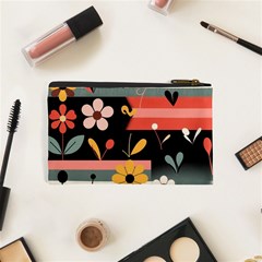 Minimalist Pattern With Simple Lines,flower And Shapes, Creating A Clean And Modern Cosmetic Bag (XS) from ArtsNow.com Back