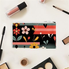 Minimalist Pattern With Simple Lines,flower And Shapes, Creating A Clean And Modern Cosmetic Bag (XS) from ArtsNow.com Back