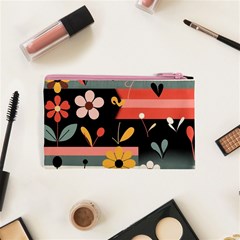 Minimalist Pattern With Simple Lines,flower And Shapes, Creating A Clean And Modern Cosmetic Bag (XS) from ArtsNow.com Back