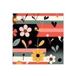  Minimalist Pattern With Simple Lines,flower And Shapes, Creating A Clean And Modern Satin Bandana Scarf 22  x 22 