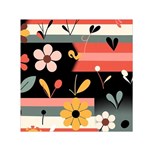  Minimalist Pattern With Simple Lines,flower And Shapes, Creating A Clean And Modern Square Satin Scarf (30  x 30 )