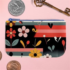 Minimalist Pattern With Simple Lines,flower And Shapes, Creating A Clean And Modern Large Coin Purse from ArtsNow.com Front