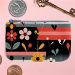  Minimalist Pattern With Simple Lines,flower And Shapes, Creating A Clean And Modern Large Coin Purse