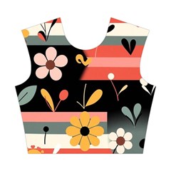 Minimalist Pattern With Simple Lines,flower And Shapes, Creating A Clean And Modern Cotton Crop Top from ArtsNow.com Front