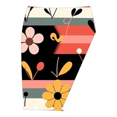 Minimalist Pattern With Simple Lines,flower And Shapes, Creating A Clean And Modern Midi Wrap Pencil Skirt from ArtsNow.com  Front Right 