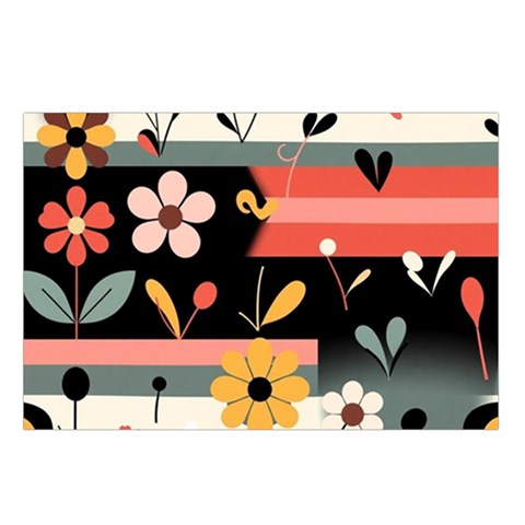 Minimalist Pattern With Simple Lines,flower And Shapes, Creating A Clean And Modern Waist Pouch (Small) from ArtsNow.com Loop