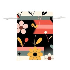 Minimalist Pattern With Simple Lines,flower And Shapes, Creating A Clean And Modern Lightweight Drawstring Pouch (M) from ArtsNow.com Front