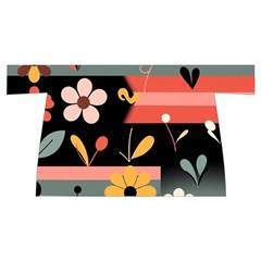 Minimalist Pattern With Simple Lines,flower And Shapes, Creating A Clean And Modern Wristlet Pouch Bag (Small) from ArtsNow.com Front