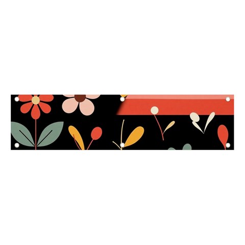 Minimalist Pattern With Simple Lines,flower And Shapes, Creating A Clean And Modern Banner and Sign 4  x 1  from ArtsNow.com Front