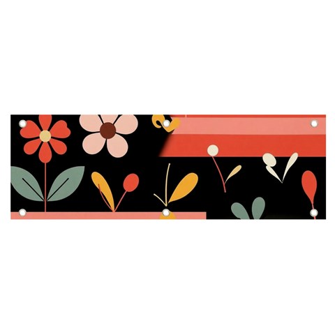 Minimalist Pattern With Simple Lines,flower And Shapes, Creating A Clean And Modern Banner and Sign 6  x 2  from ArtsNow.com Front